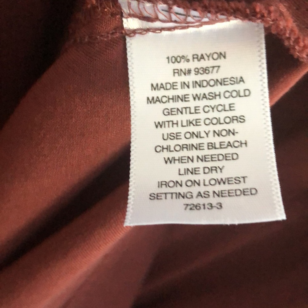 a.n.a. Collar and Tie Waist Button Down Burgundy Dress - Picture 9 of 9